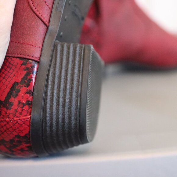 True Craft Tessa Re /Snake Skin Print Booties Split Side Sz 8.5 Colorful CowGirl - Picture 8 of 10